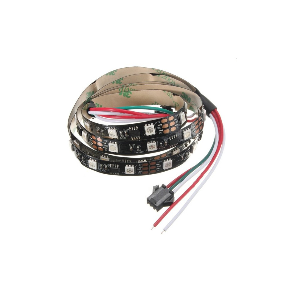 (Black) 1M LED Strip 48 SMD 5050 RGB Dream Color waterproof IP65 DC 12V