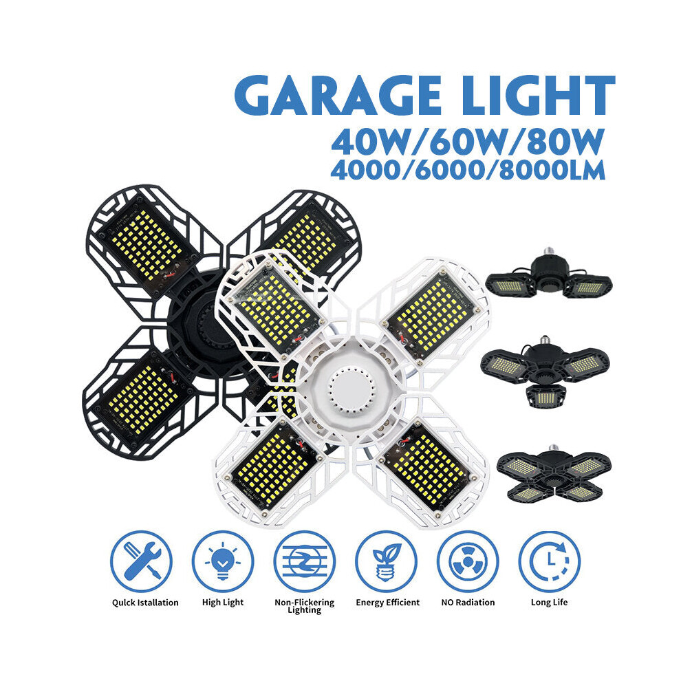 (Black, 80W) 40/60/80W Deformable Ultra-bright LED Garage Ceiling Light For E26/E27 Socket-image-OPC-PGNN2DT-NEW