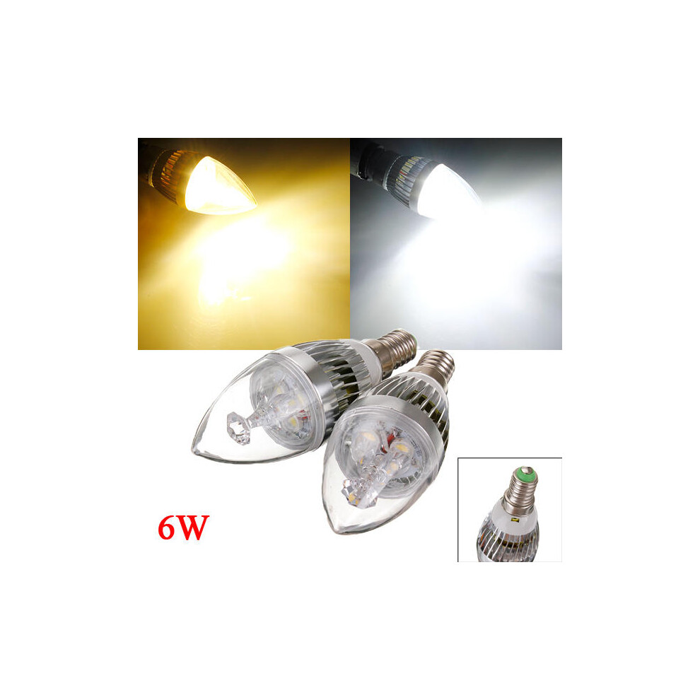(Cool White) E14 6W 3 LED White/Warm White LED Chandelier Candle Light Bulb 85-265V-image-OPC-PGNN2KX-NEW