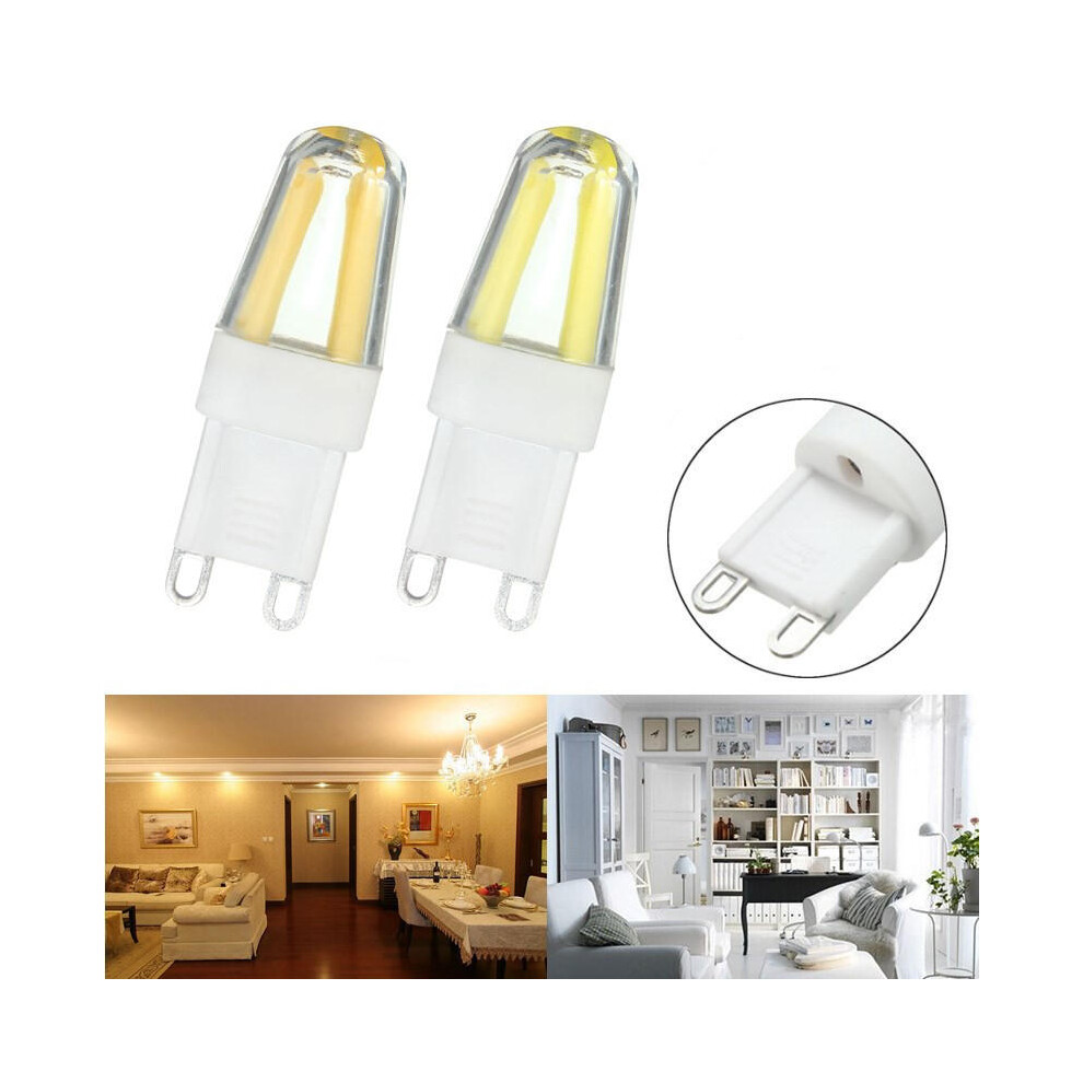 (White) Mini G9 2W Dimmable LED Corn Bulb Silicone Crystal COB Lamp Light AC220V