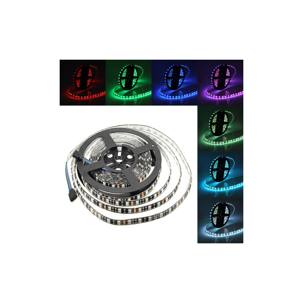 5M 72W Black PCB SMD 5050 Waterproof IP65 RGB 300 LED Strip Light Lamp For Decor Lighting DC 12V