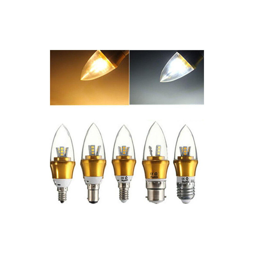 (Pure white, E12) E27/E14/E12/B22/B15 3W LED Warm White/White 15SMD 2835 Golden Candle Light Bulb Lamp 85-265V-image-OPC-PGNN5CB-NEW