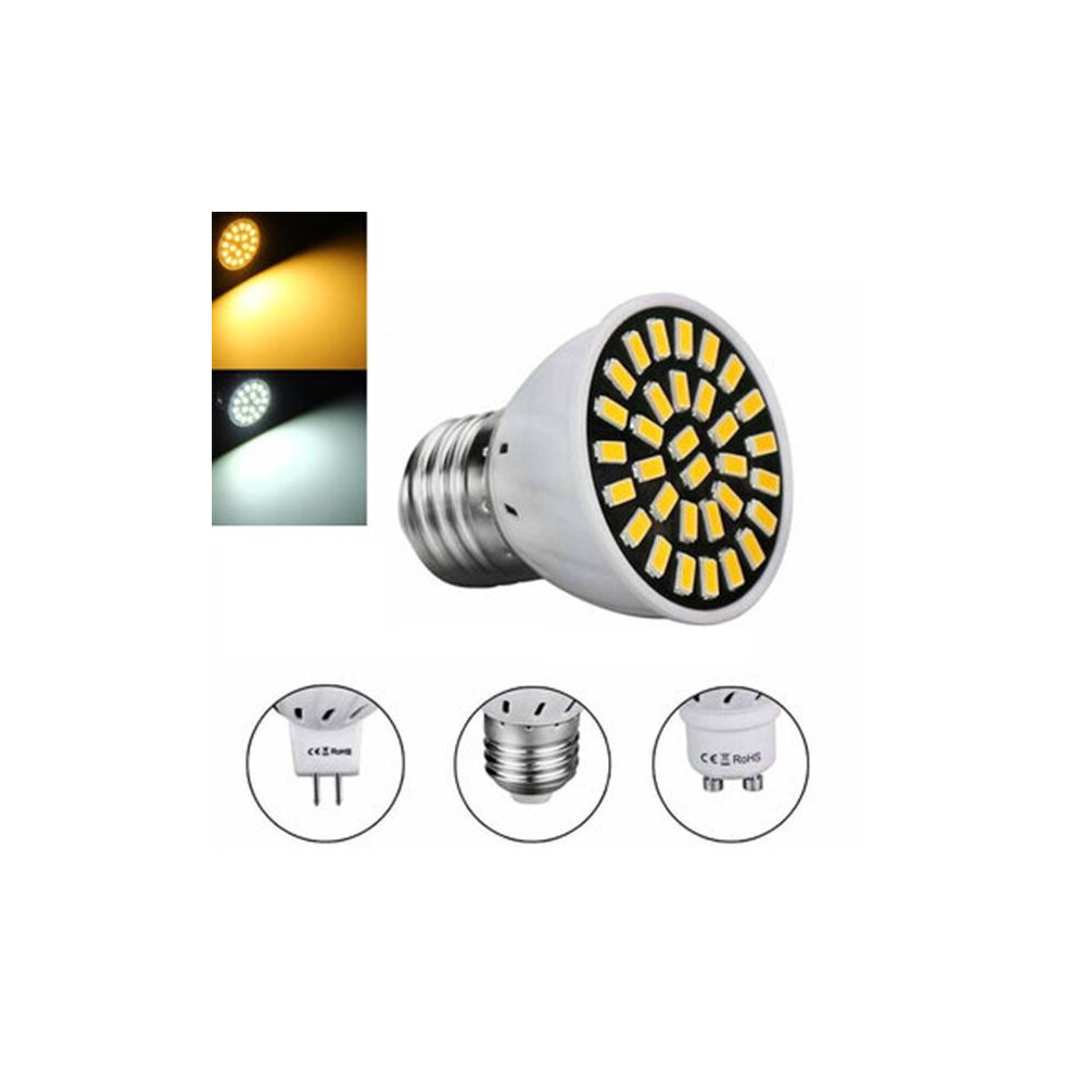 (Pure White, E27) MR16/E27/GU10 LED Bulb 24 SMD 5733 480LM Pure White Warm White Spot Lightt Bulb 4.8W AC220V