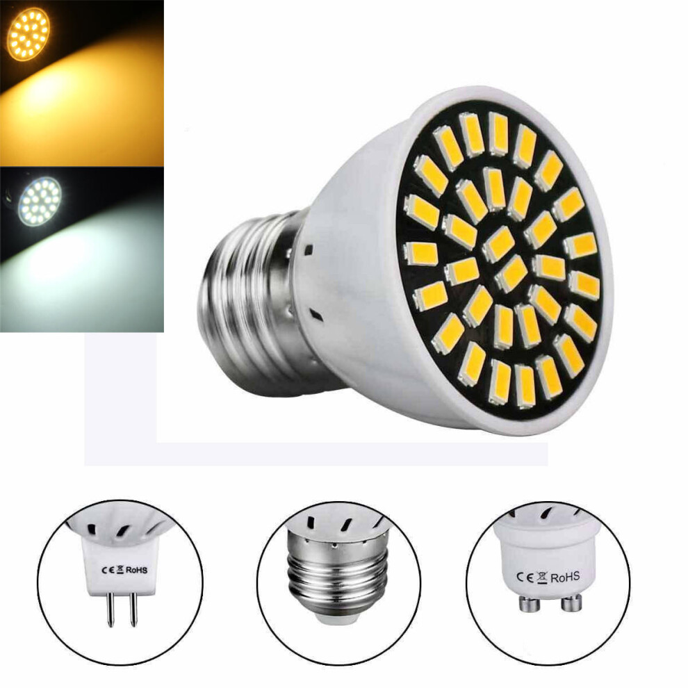 (Pure White, E27) E27 GU10 LED Light Bulbs 5733 SMD 18 320LM Pure White Warm White Spot Lightt AC220V 3W