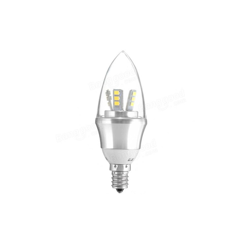 (Pure White, E12) E27/E14/E12/B22/B15 6W LED Warm White/White 25SMD 2835 Silver Candle Light Bulb Lamp 220V-image-OPC-PGNN5KF-NEW