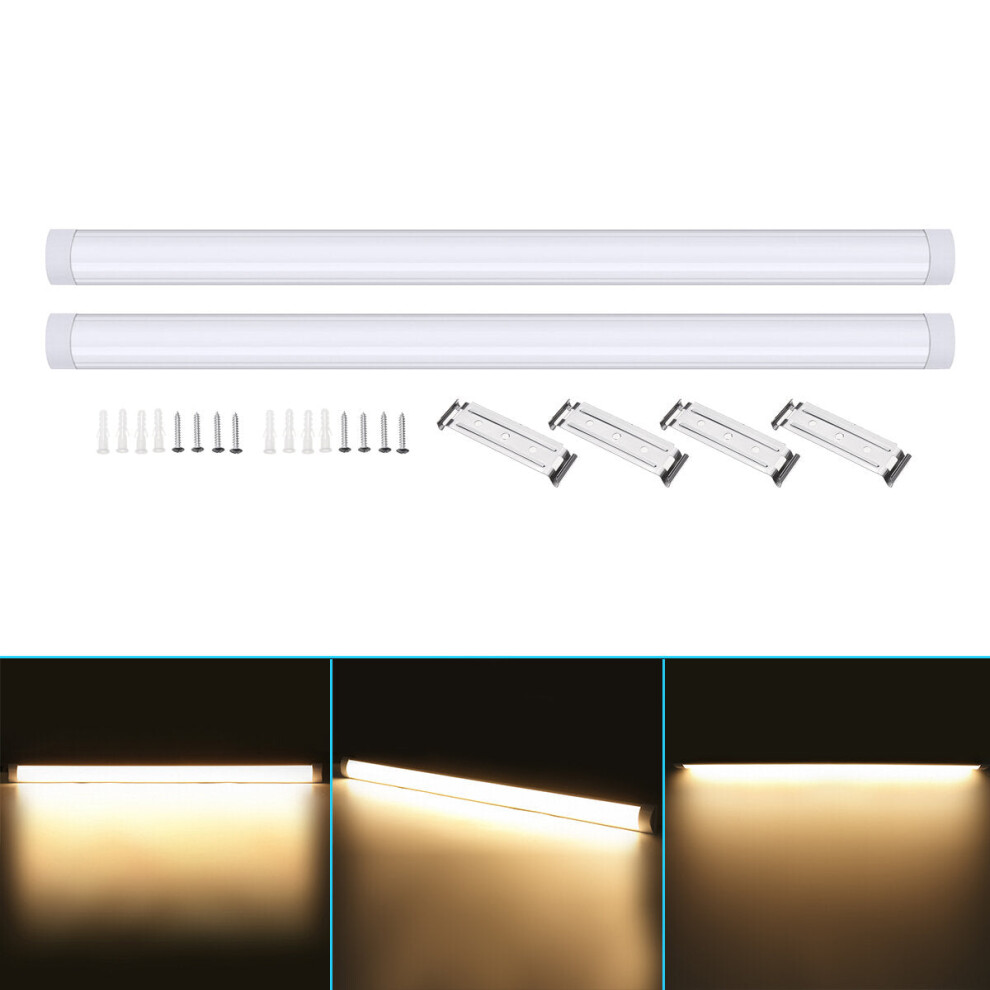 (Warm White) 2PCS T10 120CM Slim LED Batten Linear Tube Light LED Surface Mount Lights AC85-265V