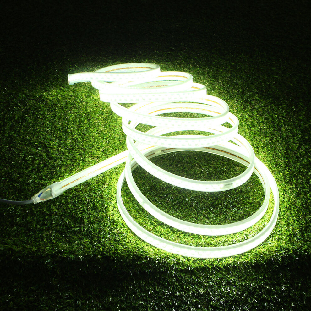 (Pure White) AC220V 5M Waterproof SMD5730 5630 Dimmable LED Strip Rope Light EU Plug for Home Decoration