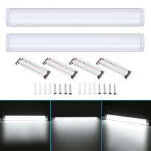 (Pure White) 2PCS 60cm Ceiling Batten Linear 2835SMD Tube Light Bar Surface Mount 20W Purification Tube Light 85-265V