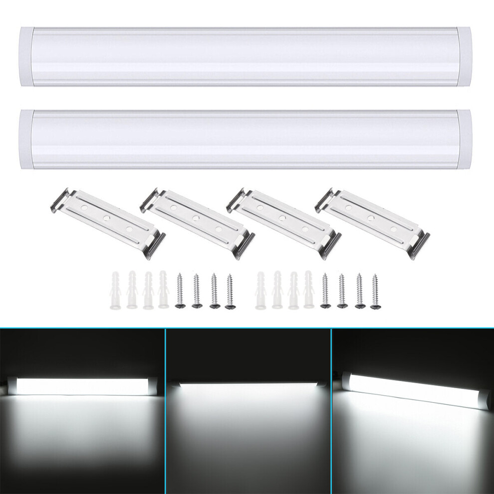 (Pure White) 2PCS 60cm Ceiling Batten Linear 2835SMD Tube Light Bar Surface Mount 20W Purification Tube Light 85-265V-image-OPC-PGNN5MH-NEW