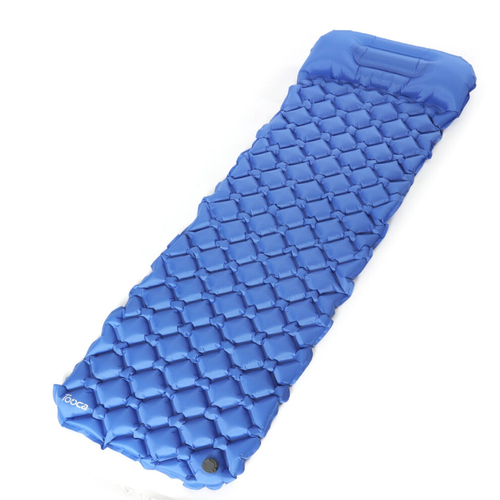 (Blue) 75" x 24" Outdoor Camping inflatable Cushion Ultralight Backpacking Sleeping Pad Waterproof Inflation Camping Mat With Carry Bag