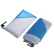 (Blue, L) Waterproof Beach Blanket Picnic Mat Folding Sand-proof Ground Mat Mattress Camping Sleeping Pad