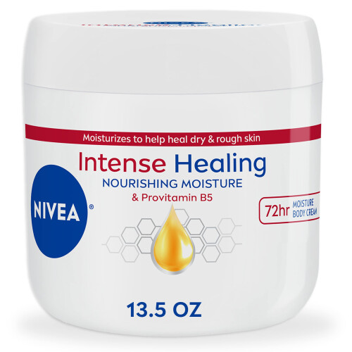 NIVEA NIVEA Κρέμα Σώματος Intense Healing, Ενυδατική για Ξηρή Επιδερμίδα, Με Provitamin B5, 13.5 Oz