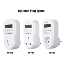 (EU plug) Digital Timer Switch Socket with LCD Display Plug-in Programmable Time Controller Intelligent Electronic Timing