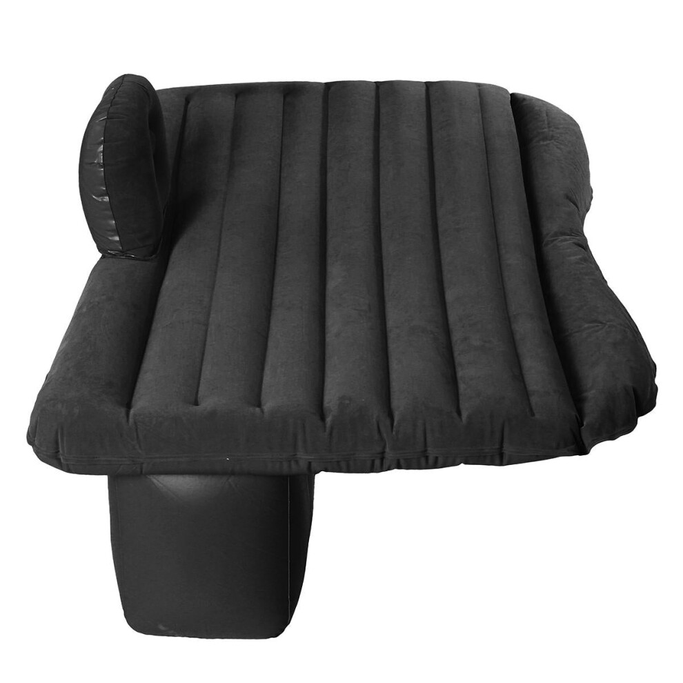 (Black) 136x84x44cm Inflatable Air Mattresses Camping Travel Car Back Seat Rear Seat Rest Cushion Sleeping Pad With Pump