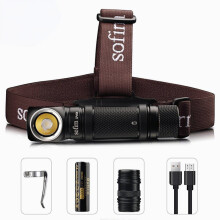 (5000K, with battery) TIR Optics USB Rechargeable LED Headlamp LH351D 1200lm 18650 Headlight 18350 Angle Flashlight with Magnet Tail