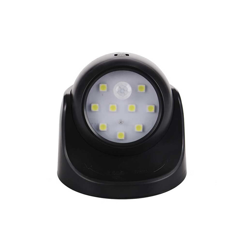 (Black) Motion Sensor 360 Degree Night Light 9 LED Lamp Motion Activated Wirless Sensor Light For Home Indoor Outdoor Wall Room Lighting