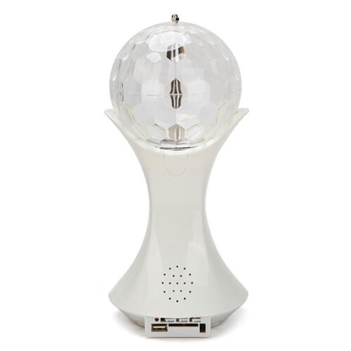 (White) World Cup Rotating RGB LED Stage Light With Sound Mode MP3 Remote Controller U Disk