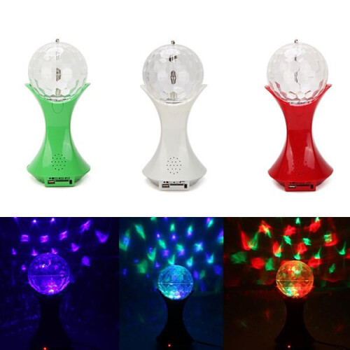 (Red) World Cup Rotating RGB LED Stage Light With Sound Mode MP3 Remote Controller U Disk 2