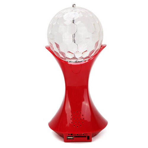 (White) World Cup Rotating RGB LED Stage Light With Sound Mode MP3 Remote Controller U Disk 1