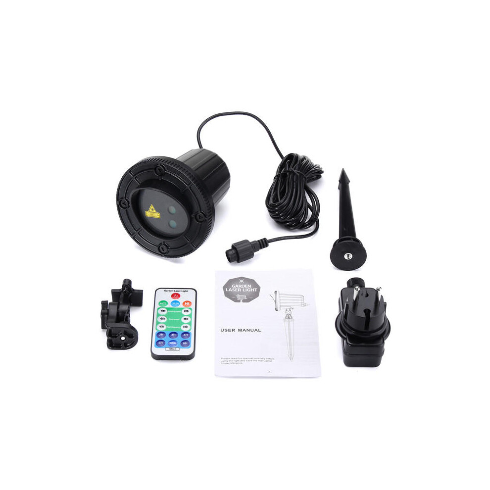 (EU Plug) LED Projector Stage Light Remote Control Spotlight Moving Lamp for Outdoor Landscape