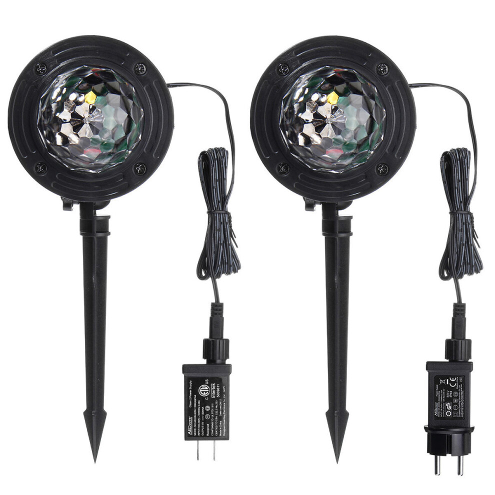 (EU Plug) RGB 4 LED Crystal Magic Rotating Ball Effect Stage Light Party KTV Bar Disco DJ AC90-245V