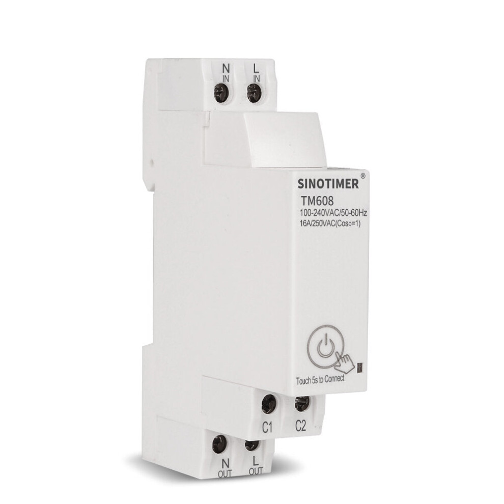WiFi Smart Light Control Switch AC 110V 220V 16A 18mm Single Phase Digital Timer Remote with Energy Monitoring