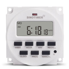 LCD Digital 24V 1.6 inch Timer Electric Controller 7 Days Programmable Time Switch Built-in UL listed Relay