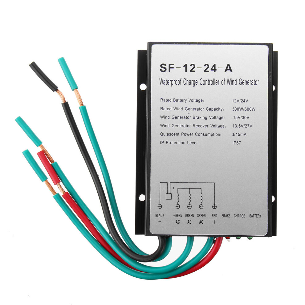 12V/24V Wind Generator Charge Controller 300W/600W Waterproof Wind And Light Hybrid Controller 4250937721349