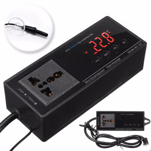 220V Digital Thermostat Temperature Controller Socket for Reptile Aquarium Tank 1