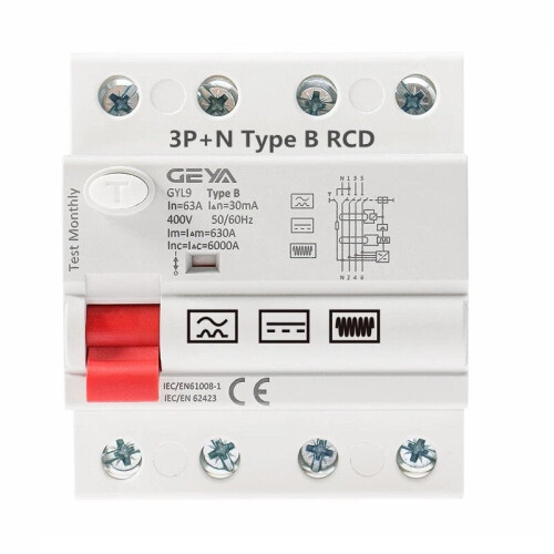 (25A) RCCB Residual Current Circuit Breakers Differential Breakers Safety Switch,4P 25A 40A 63A 30mA 2