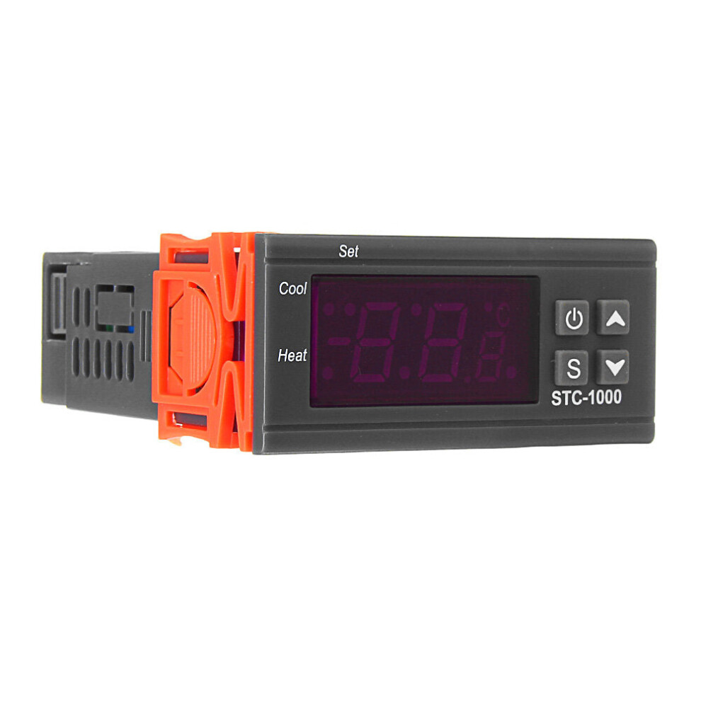 (DC24V) 110V/220V/12V/24V 10A 2 Relay Output LED Digital Temperature Controller Thermostat Incubator With Sensor Heater And Cooler