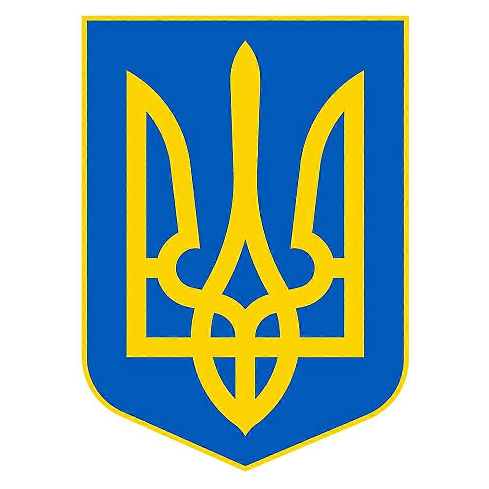 (1Pcs, One Size) Ukraine Flag Sticker Ukrainian Coat Of Arms Auto Car Decal Window Bumper Sticker Support 6909775002391