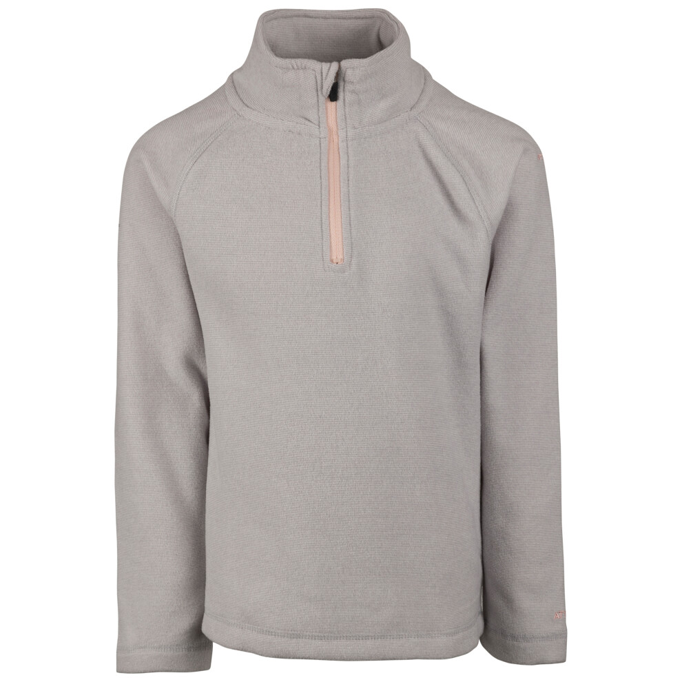 (11-12 Years, Pale Grey) Trespass Girls 1/2 Zip Jumper Pullover Meadows