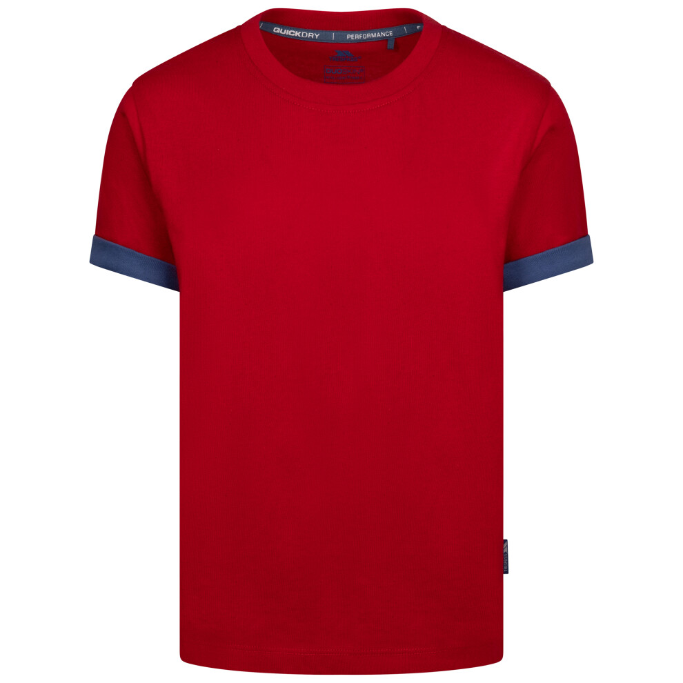 (9-10 Years, Red) Trespass Boys Round Neck Quick Dry T-Shirt Remmton