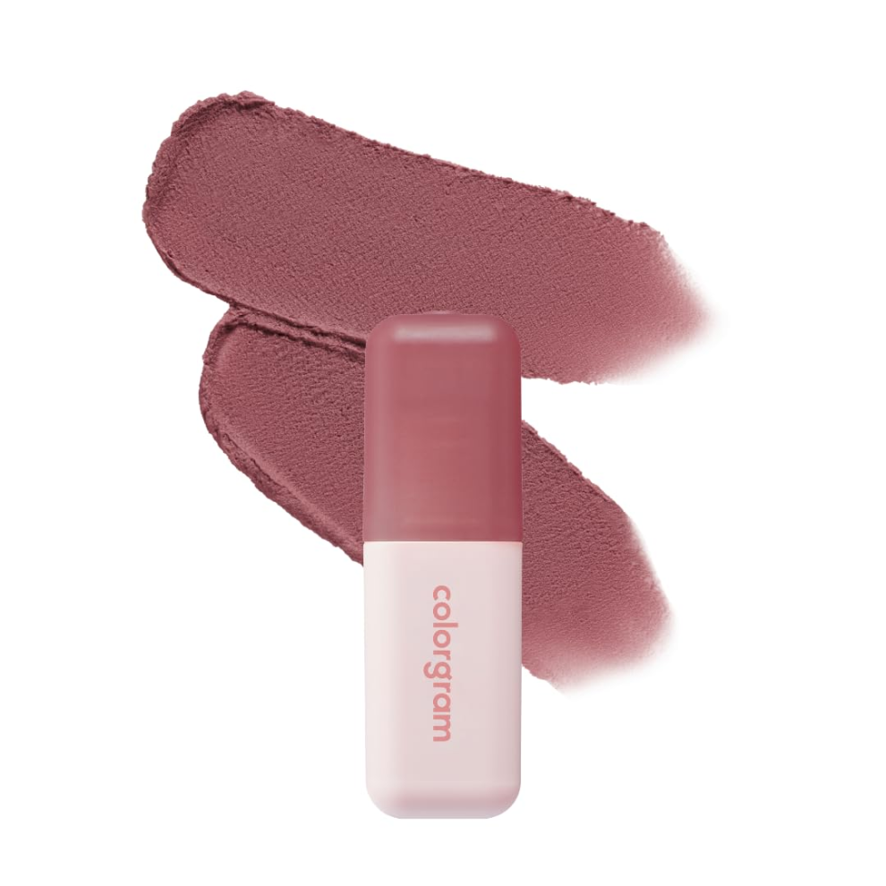 Colorgram Cream Nude Blur Tint 07 Geek Rose | Soft Velvet Matte Lip Stain & Cheek Tint