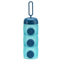 (As show, One size) 3 Layer Baby Milk Powder Formula Dispenser Baby Feeding Portable Storage Container Sealed Stackable Snack Storage Container (Blue)