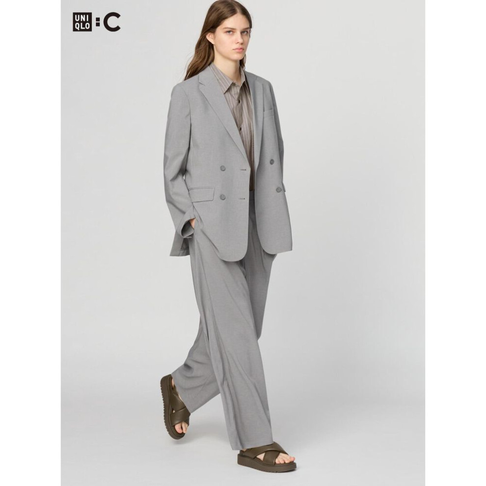 (03 GRAY/S) Uniqlo Japan Impressive Tuck Wide Pants