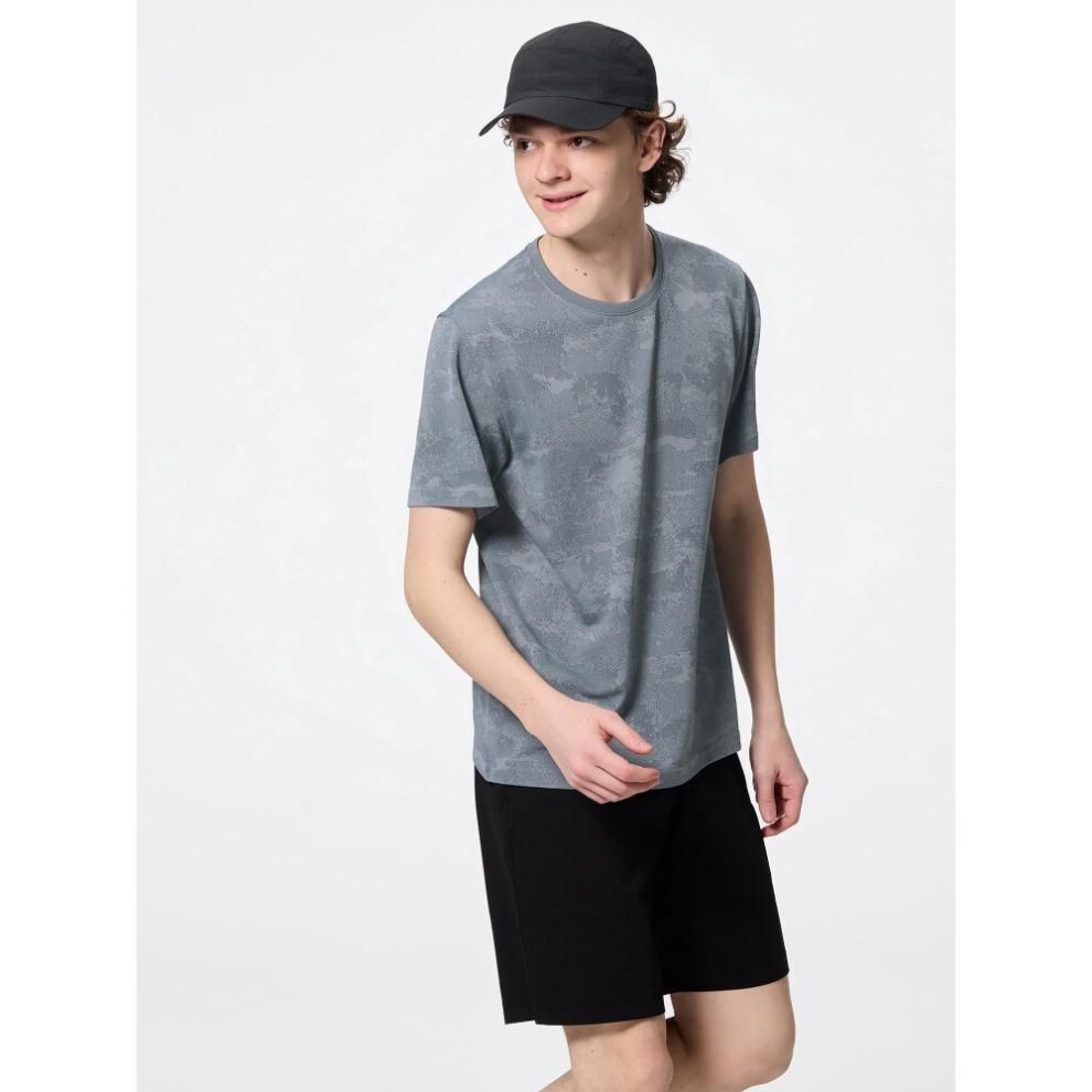 (34 BROWN/L) Gu By Uniqlo Side Seamless Crew Neck T  paTTern  Ga