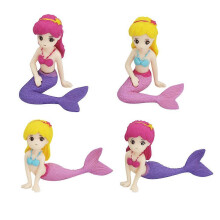 (As show, One size) 4 Pcs Cupcake Ornaments Cute Mermaid Cake Decorations Party Cake Decoration Mermaid Decorative Mermaid