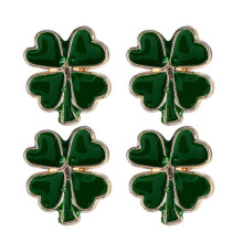 (As show, One size) 4pcs Vintage St. Patrick's Day Brooch Pin Four Leaf Clover Alloy Brooch Creative Brooch Pin