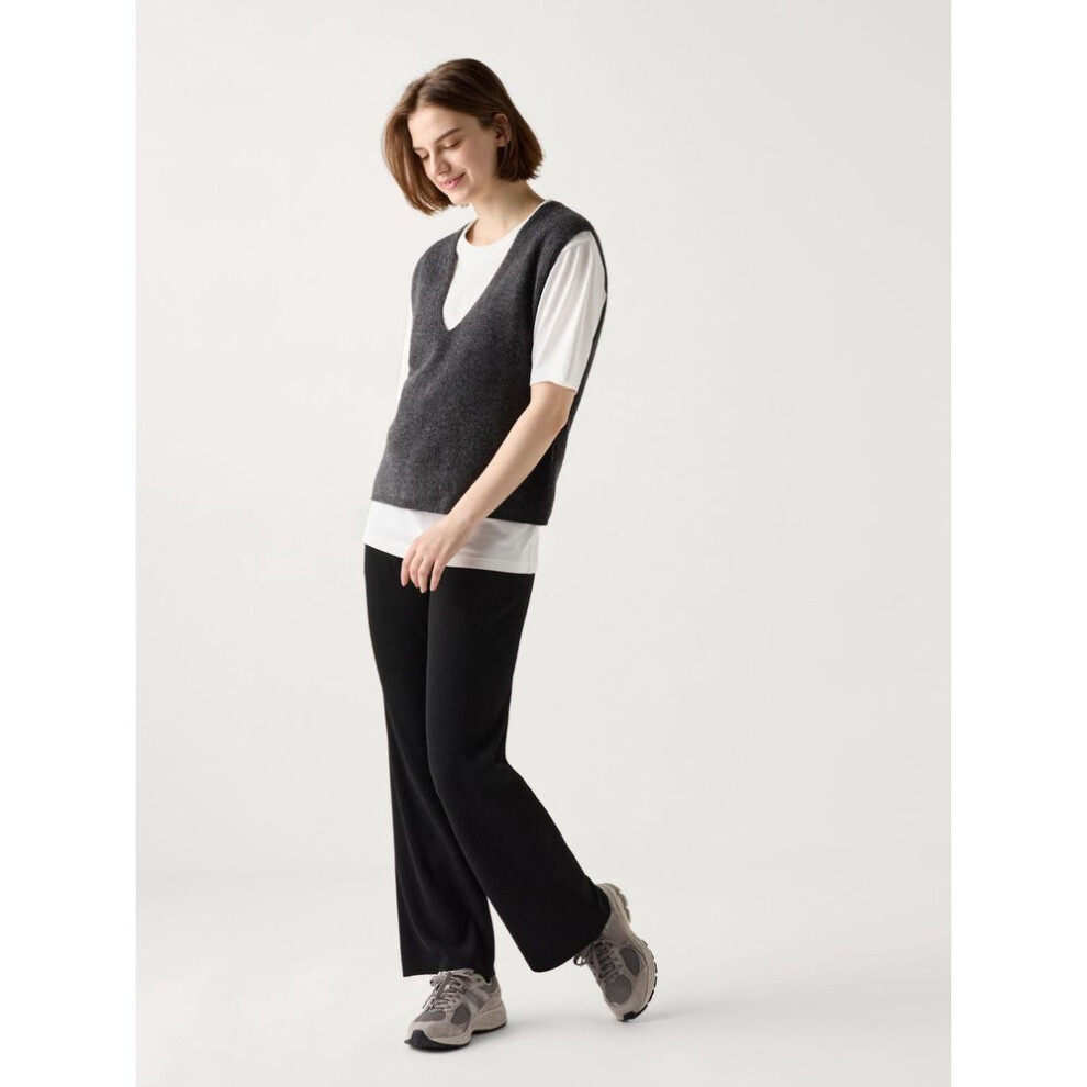 (09 BLACK/XXL) Uniqlo Japan Washable Knit Rib Pants Long Length
