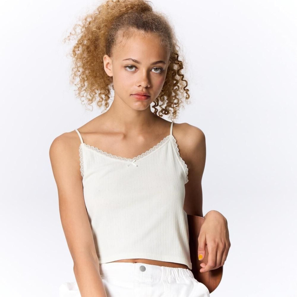 (09 BLACK/XXL) Gu By Uniqlo Cotton Blend Ribbed Cropped Camisole  Dry  +e