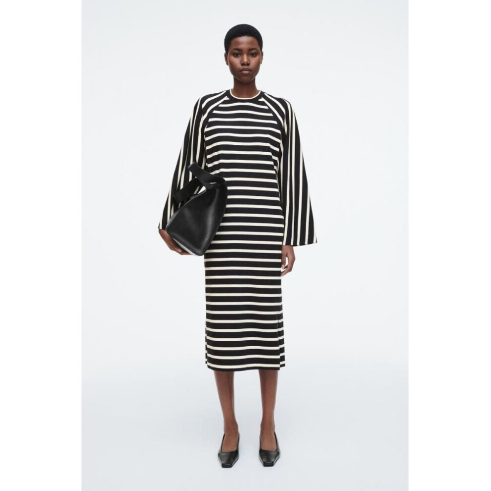 (navy/stripe/M) Cos Japan Jersey Midi Column Dress