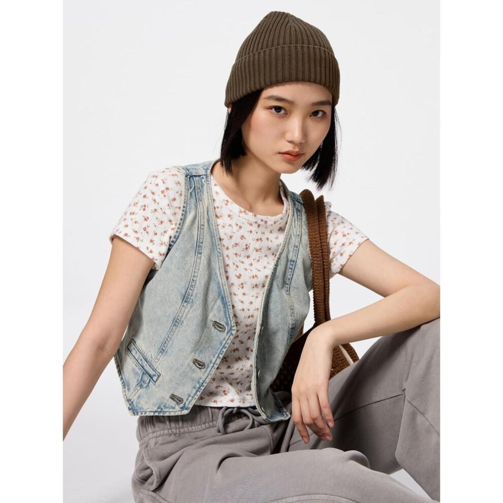(67 BLUE/XL) Gu By Uniqlo Denim Vest