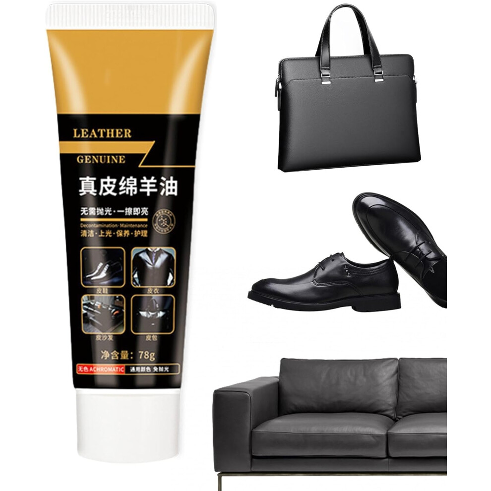 (Transparent) Leather Conditioning Oil, 78g Leather Cleaner Sheep Oil, Leather Conditioner, Leather Polishing Sheep Oil, Leather Cleaner, Scratch Repair for