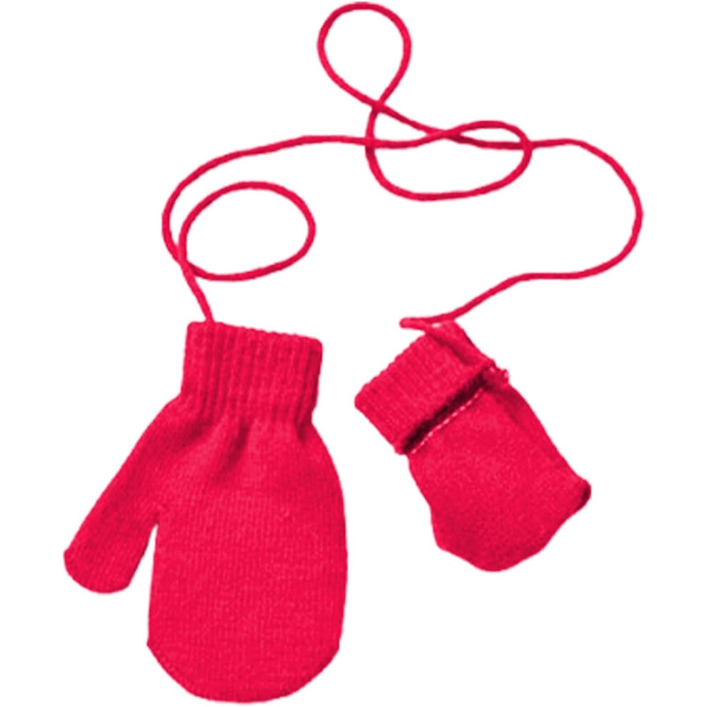 (Pink) Toddler Gloves | Full Finger Knitted Ski Gloves | Winter Warm Accessories, Soft Knitted Gloves For Indoor Outdoor Pink