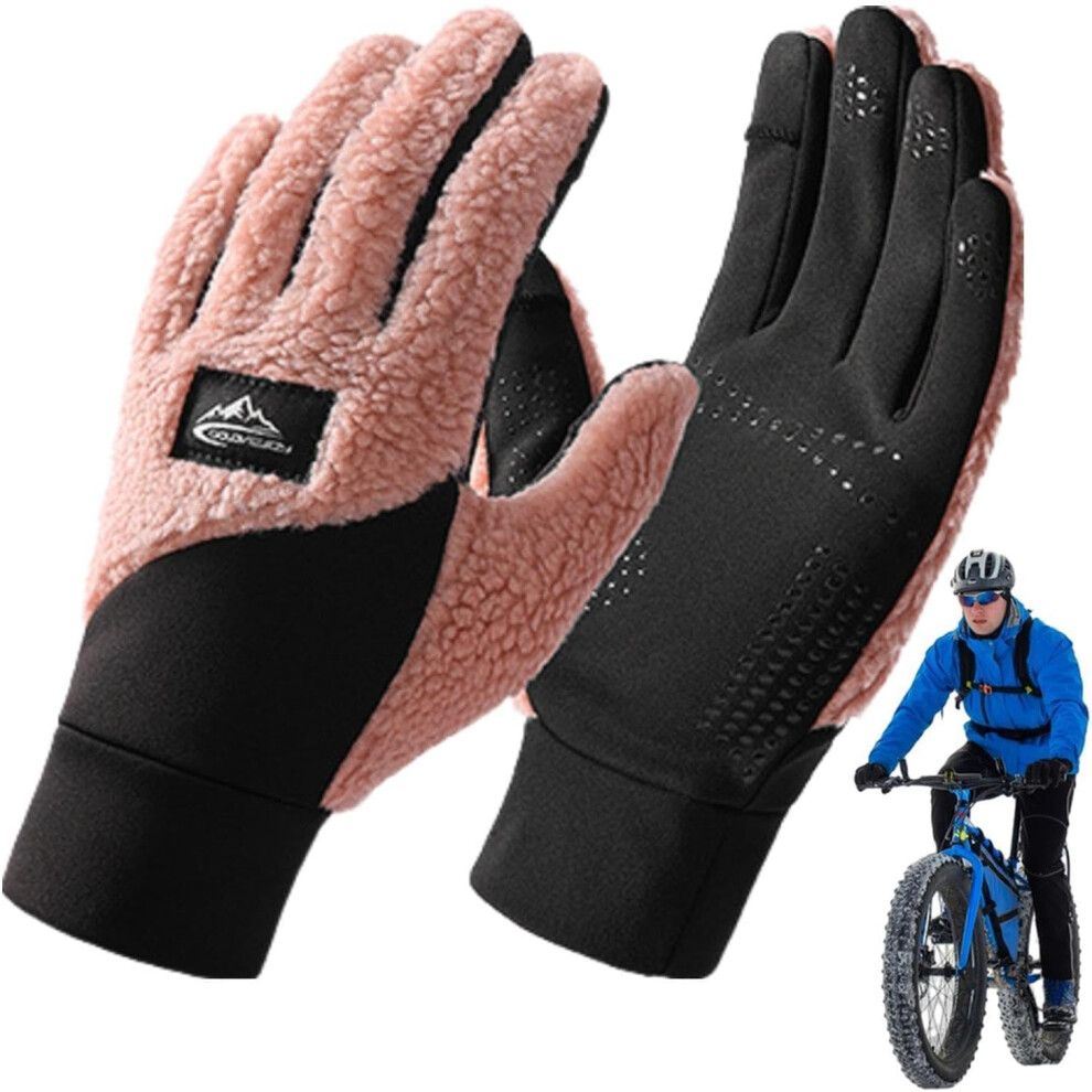 (magenta) Thermal Gloves for Women,Warm Cold Weather Gloves | Waterproof Windproof Snow Ski Gloves for Cycling, Biking, Running