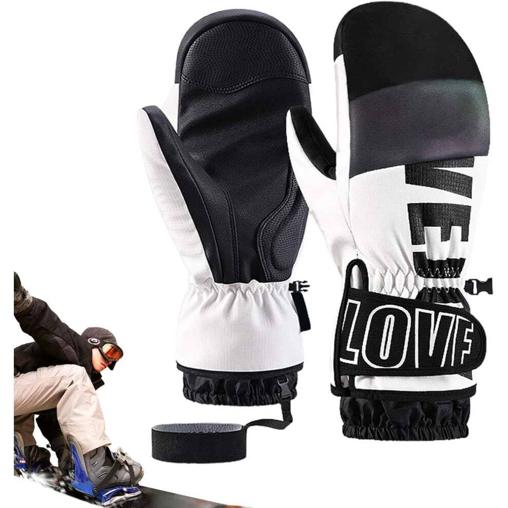 (L) Winter Ski Gloves | Waterproof Snowboard Mittens Cold Weather Skiing Gloves - Non-Slip Thermal Insulated Gloves Warm Ski Gloves for Skating Cyclin