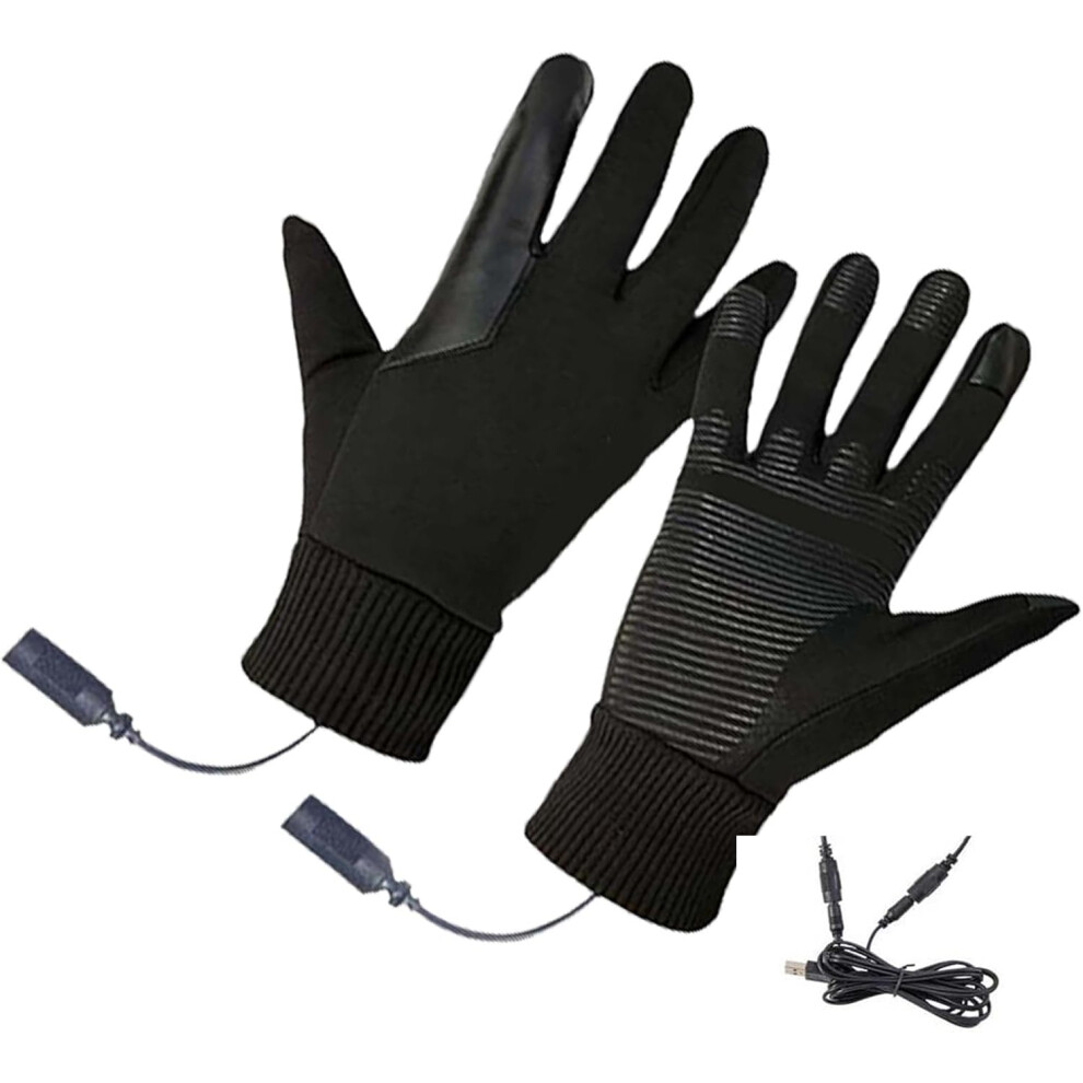 (Xl, ) Electric Heated Gloves - Snowboarding Gloves,Water Resistant Touchscreen Rechargeable Battery Windproof Heating Gloves For Skiing, Hunting Black