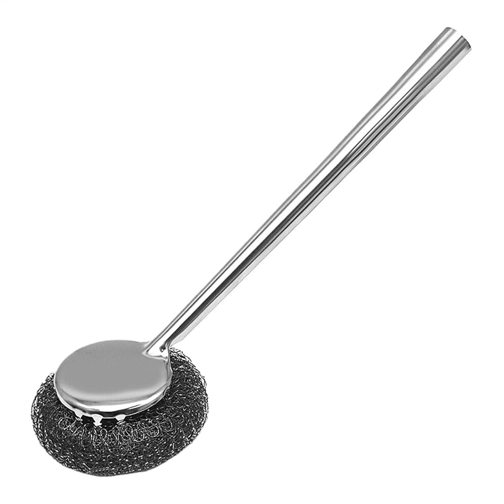 (Long Style) Stainless Steel Cleaner for Pots and Pans, Detachable Stainless Steel Pan Scrubber with Ergonomic Grip, Portable Cleaning Supplies for Pots Cookers